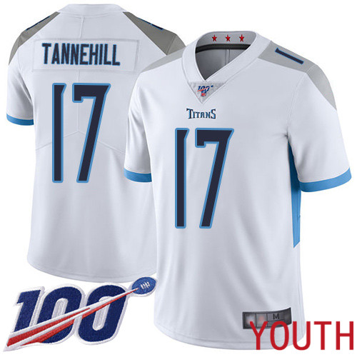 Tennessee Titans Limited White Youth Ryan Tannehill Road Jersey NFL Football 17 100th Season Vapor Untouchable